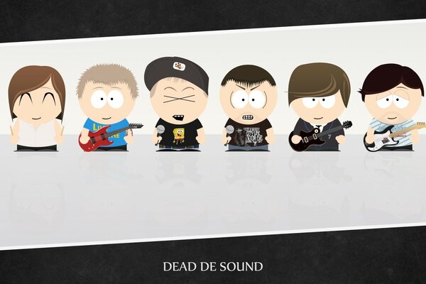South park stehen in einer Reihe mit Waffen
