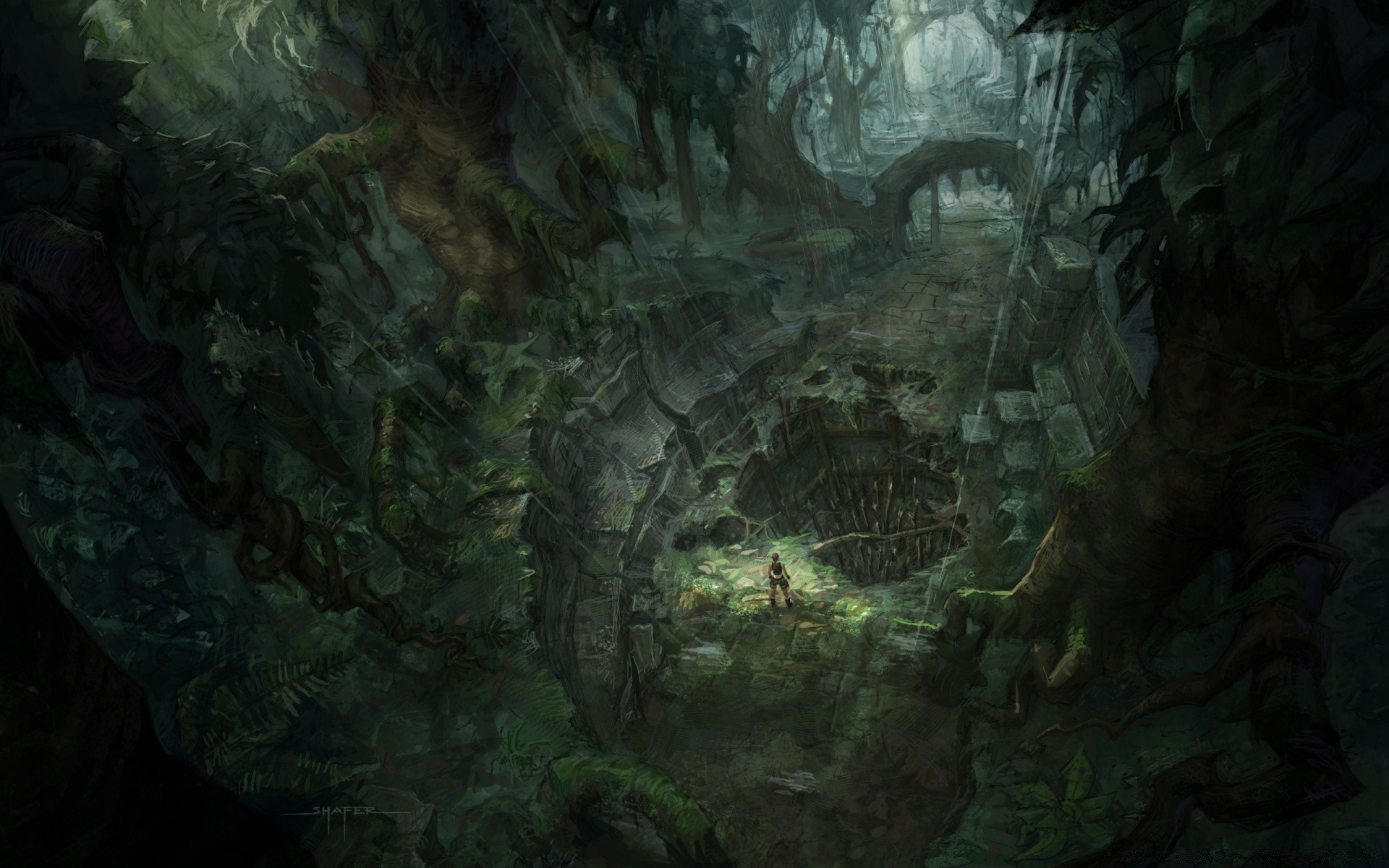 tomb raider abstrakt kunst desktop textur unterwasser dunkel malerei höhle wasser exploration muster wand farbe design grafik