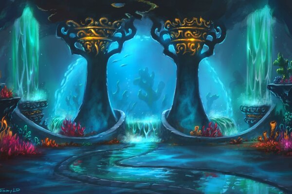 Schöne Landschaft im Online-Spiel