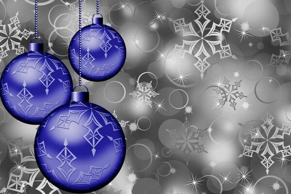 Grauer Hintergrund mit hellen Weihnachtskugeln