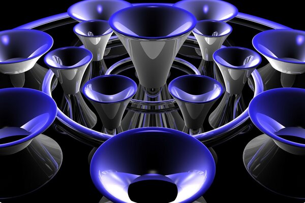 Blaue Farbe Rohr Design
