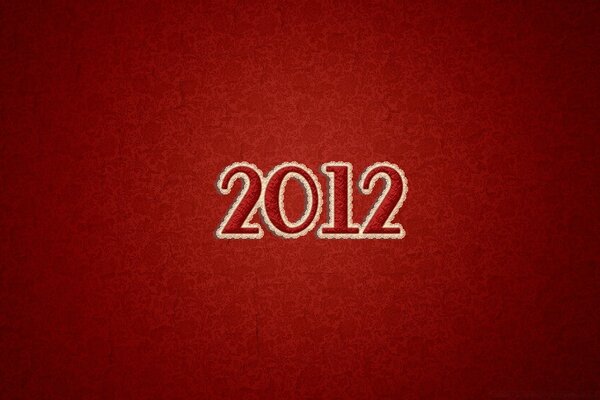 2012 jahr auf rotem Hintergrund