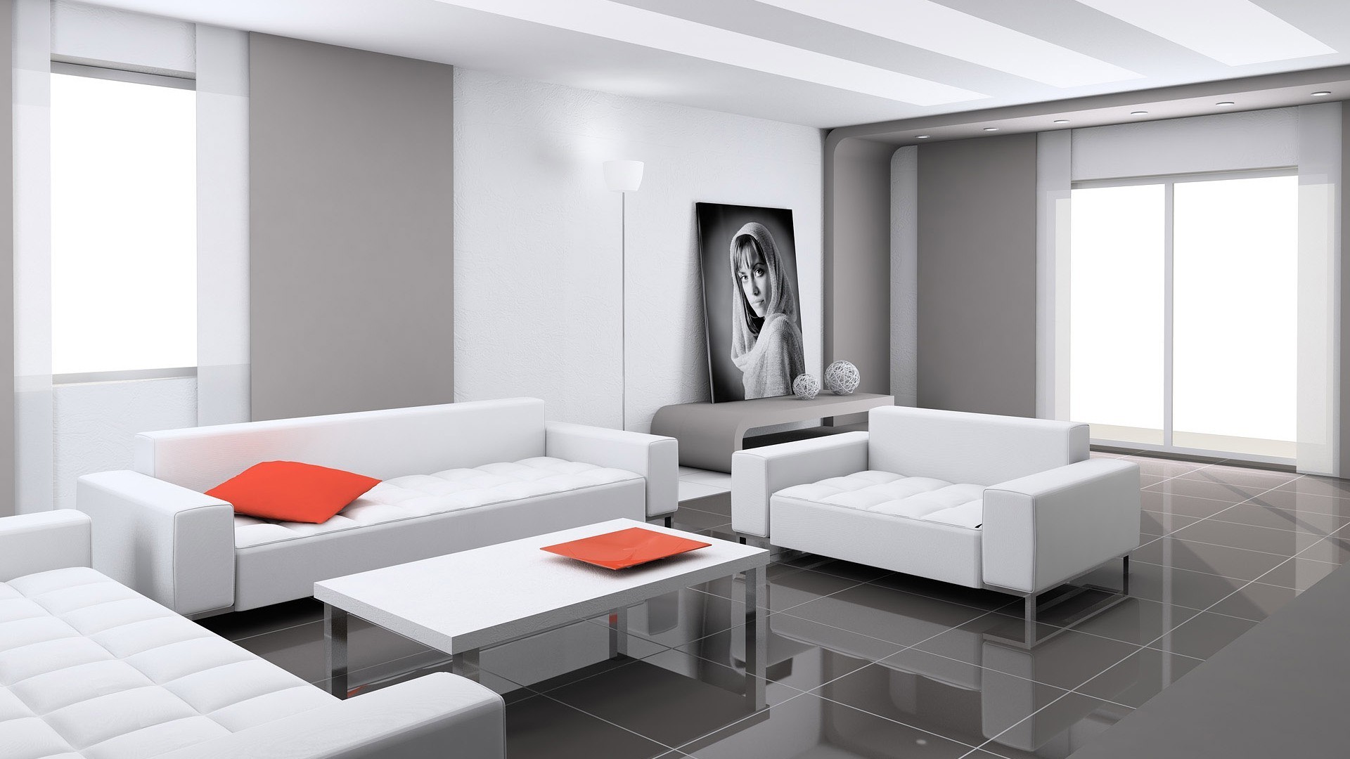 wohnzimmer möbel zimmer drinnen modern sofa minimalistisch platz wohnung lampe fenster familie tabelle innenarchitektur haus