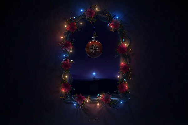 Weihnachtsdekoration - ein glühender Kranz