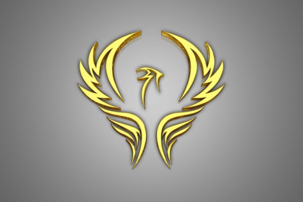 3d-Grafik goldener Vogel