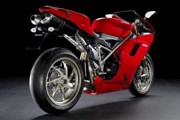 Rotes Sportmotorradfahrrad