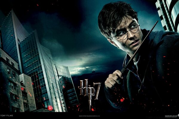 Harry Potter mit Zauberstab