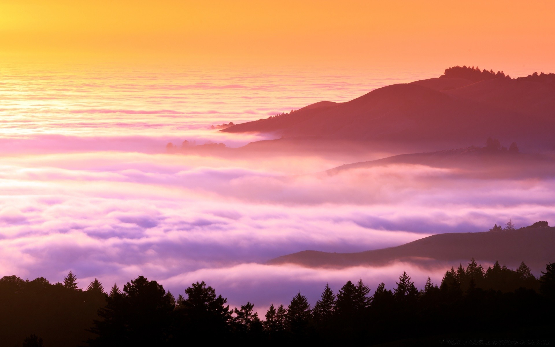 berge sonnenuntergang dämmerung abend dämmerung sonne himmel landschaft im freien natur nebel hintergrundbeleuchtung