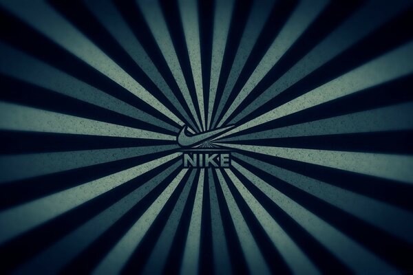 Nike-Logo auf gestreiftem Hintergrund
