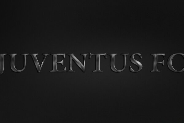 Juventus fc Schriftzug auf schwarzem Hintergrund