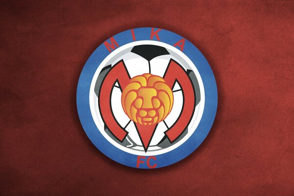 Design des Fußballklubsymbols auf rotem Hintergrund